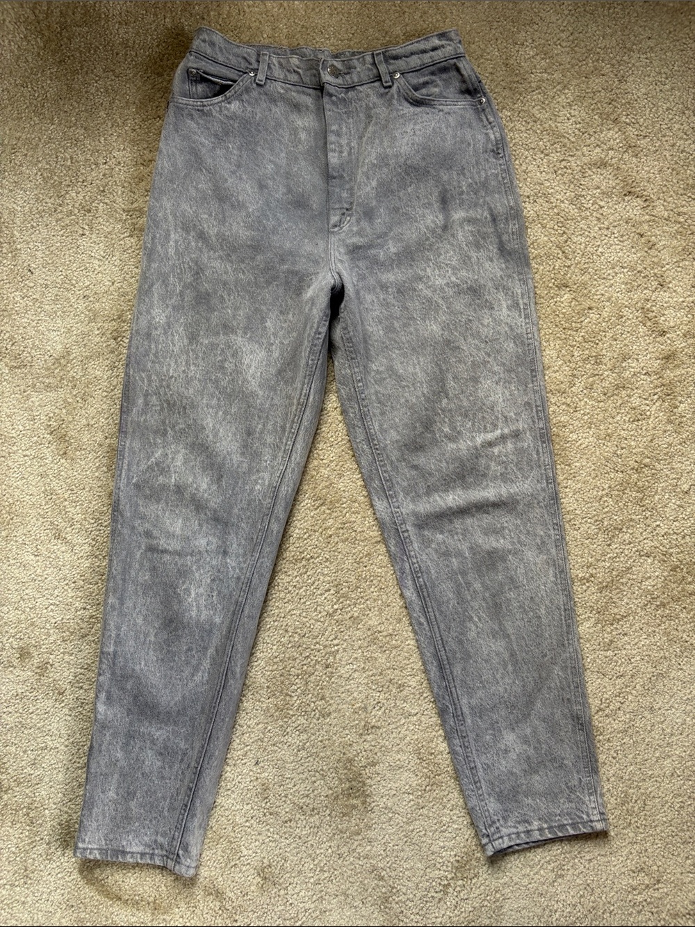 Vintage 90’s Lee High-Waisted Gray Stone Acid  Washed Jeans